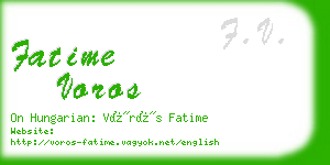 fatime voros business card